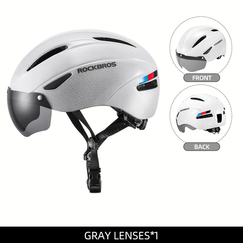 ROCKBROS Bicycle Helmet Cycling LED Light Rechargeable Cycling Helmet Mountain Road Bike Helmet Sport Safe Hat For Man