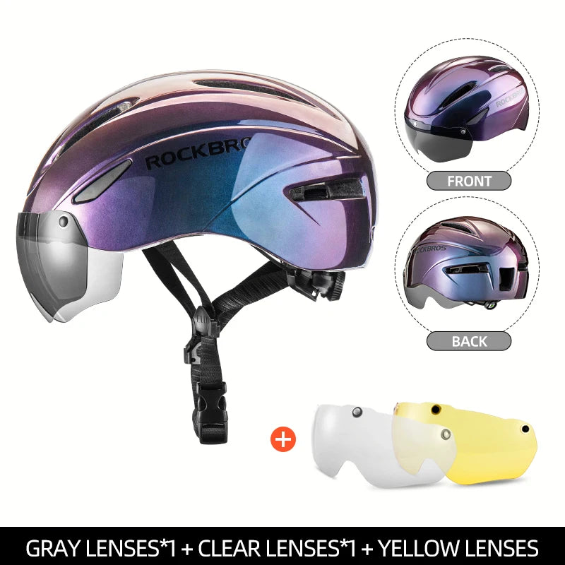 ROCKBROS Bicycle Helmet Cycling LED Light Rechargeable Cycling Helmet Mountain Road Bike Helmet Sport Safe Hat For Man
